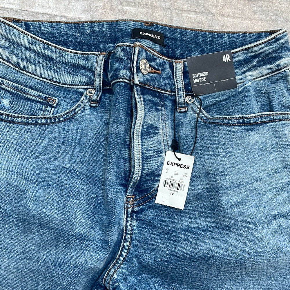 Express Boyfriend Mid Rise Jeans - Picture 2 of 3